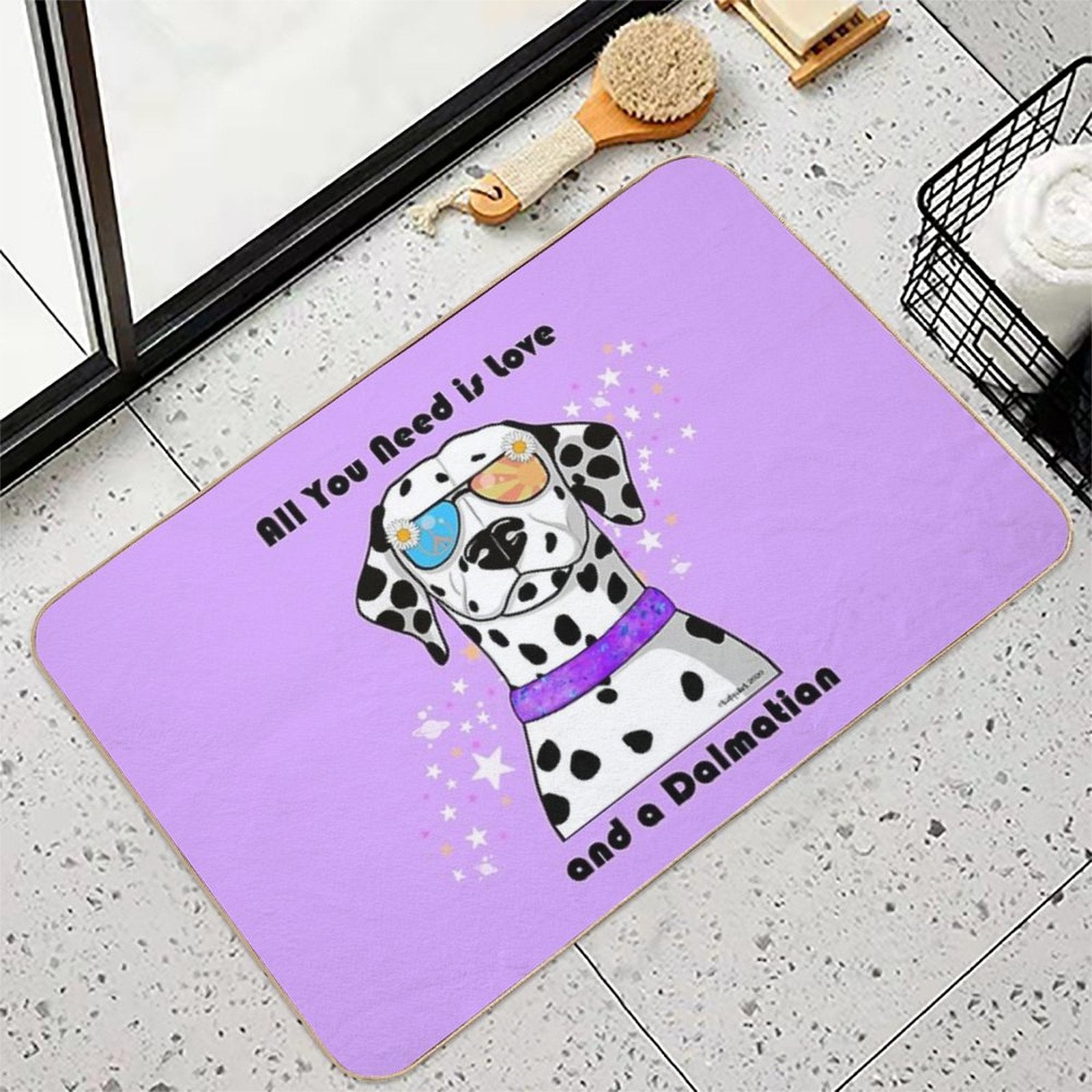 All You Need Is Love And A Dalmatian  Odorless Bath Mat