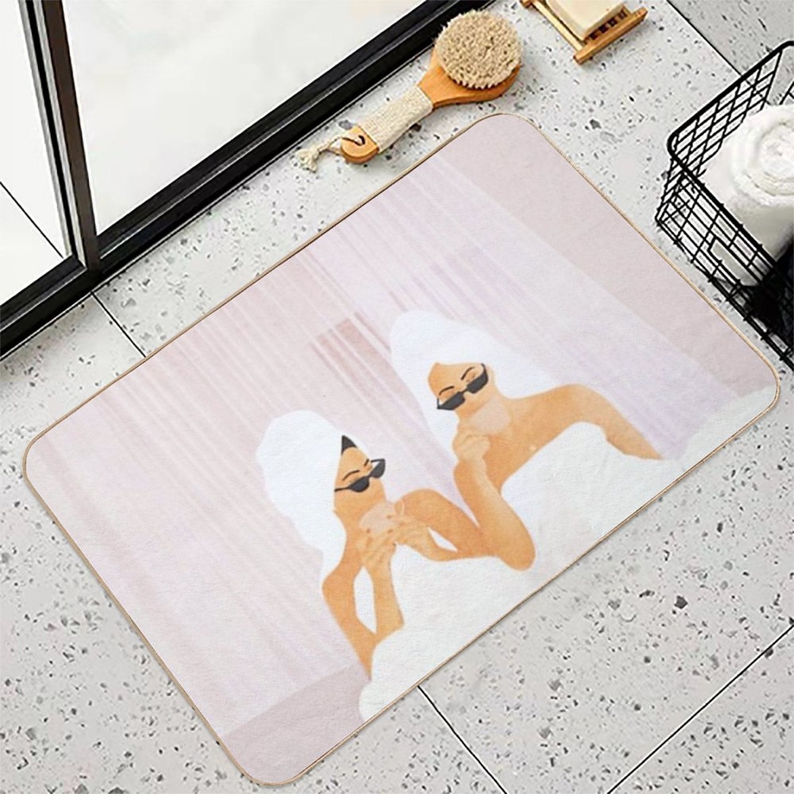 Morning with A Friend  High-Traffic Bath Mat
