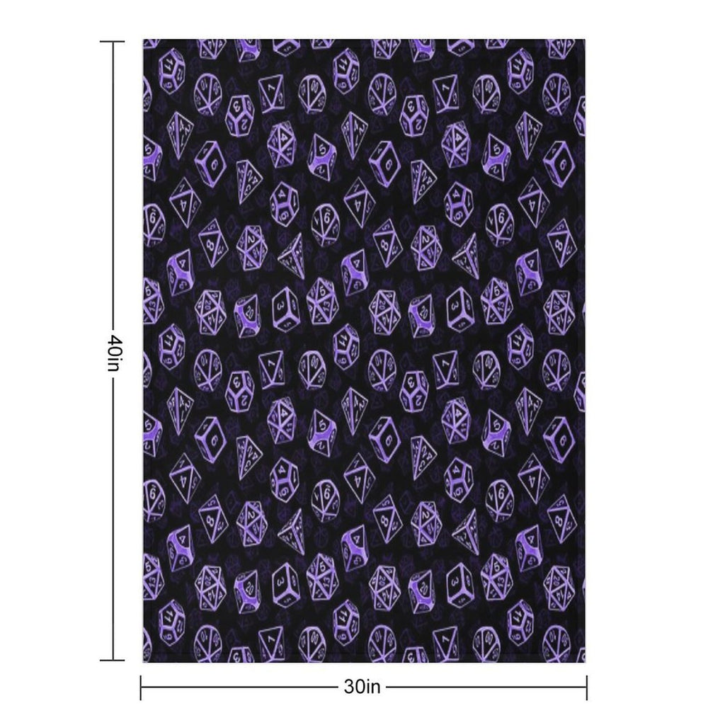D20 Dice Set Pattern (Purple) All-season Throw Blanket