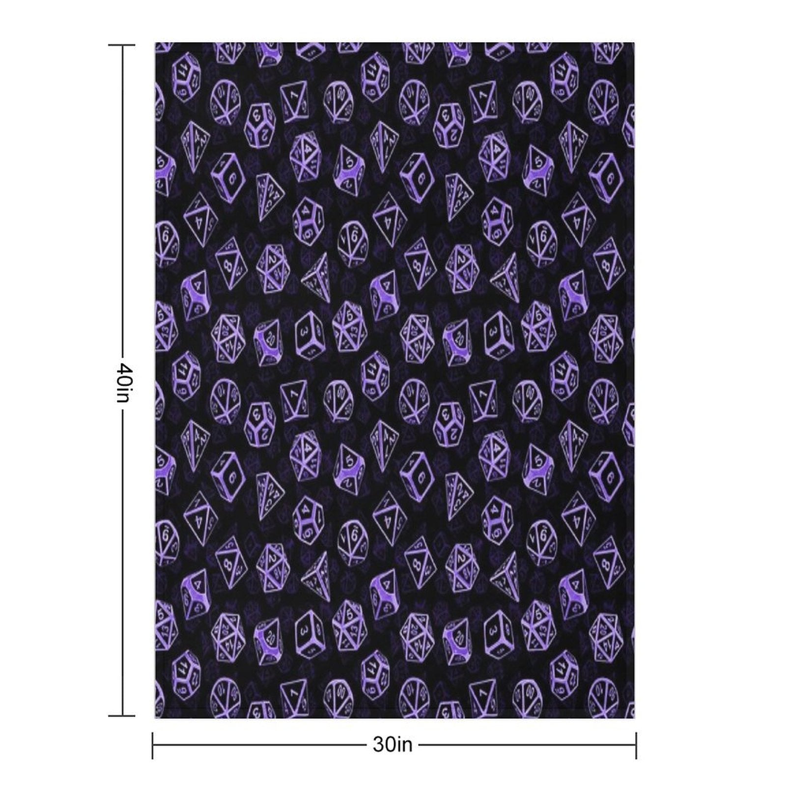 D20 Dice Set Pattern (Purple) All-season Throw Blanket
