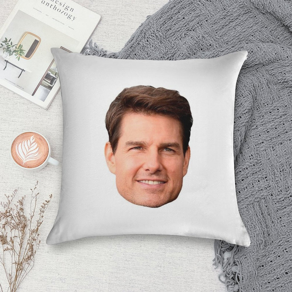 Tom Cruise Face Cutout Soft Skin-Friendly Throw Pillow