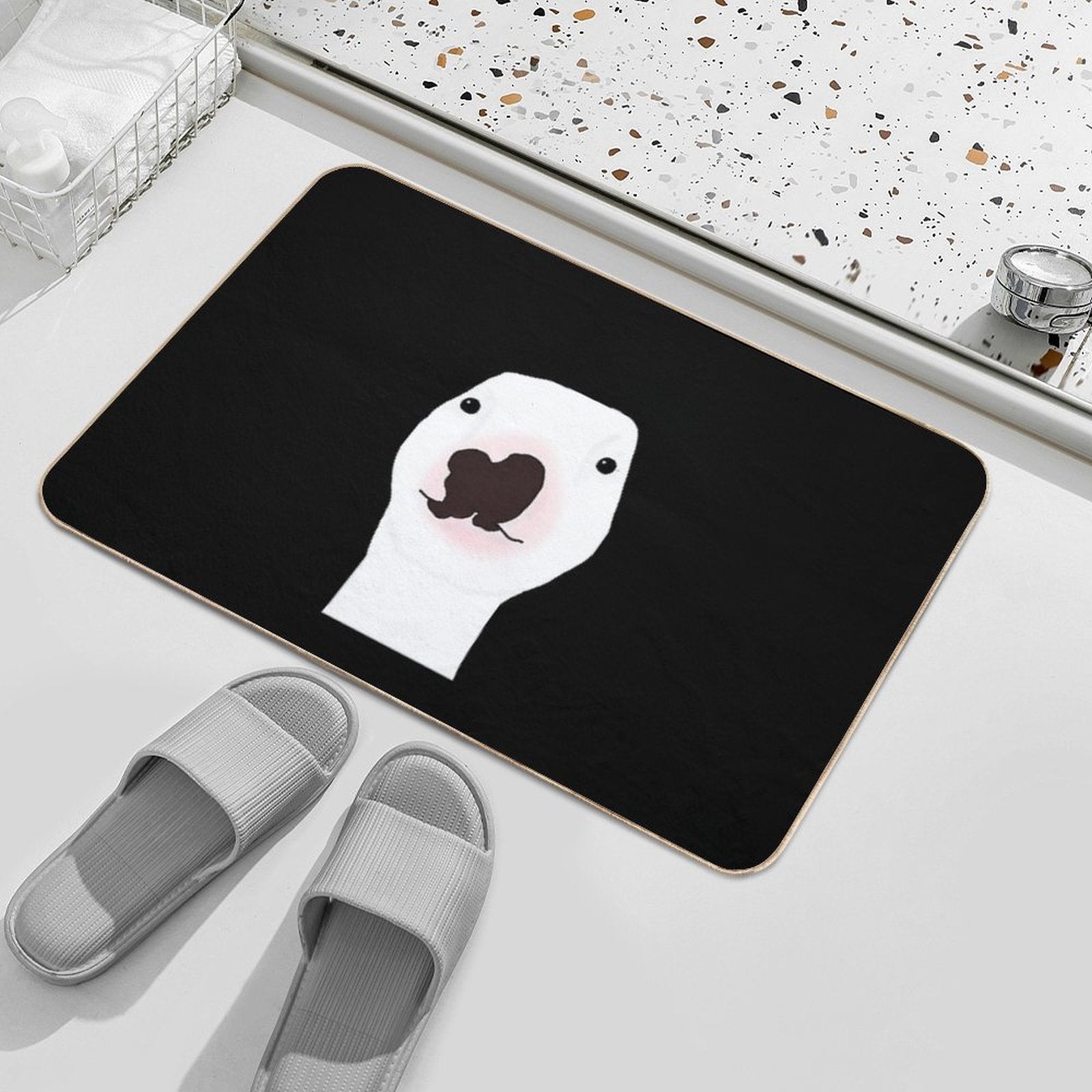 Walter The Bull Terrier  Repositionable Bath Mat