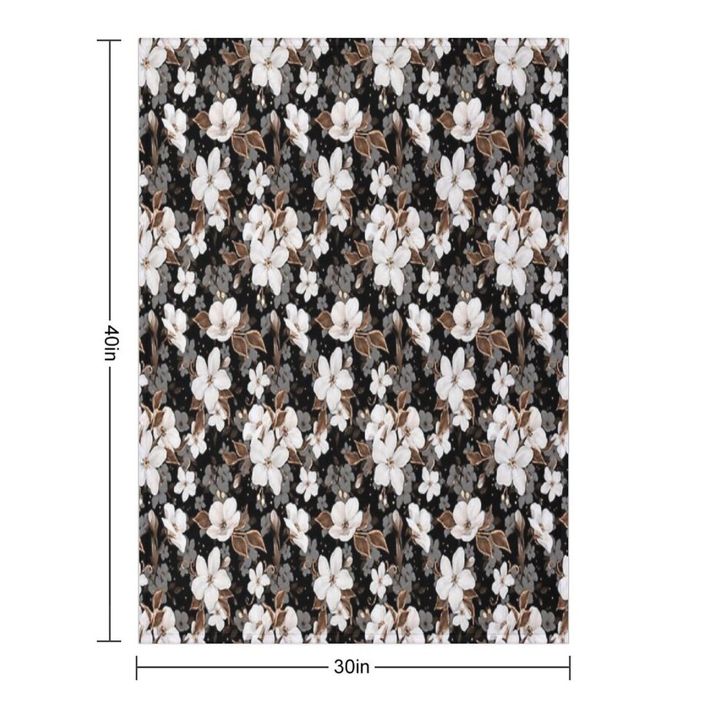 Apple Flowers. Decorative Floral Pattern Sustainable Throw Blanket