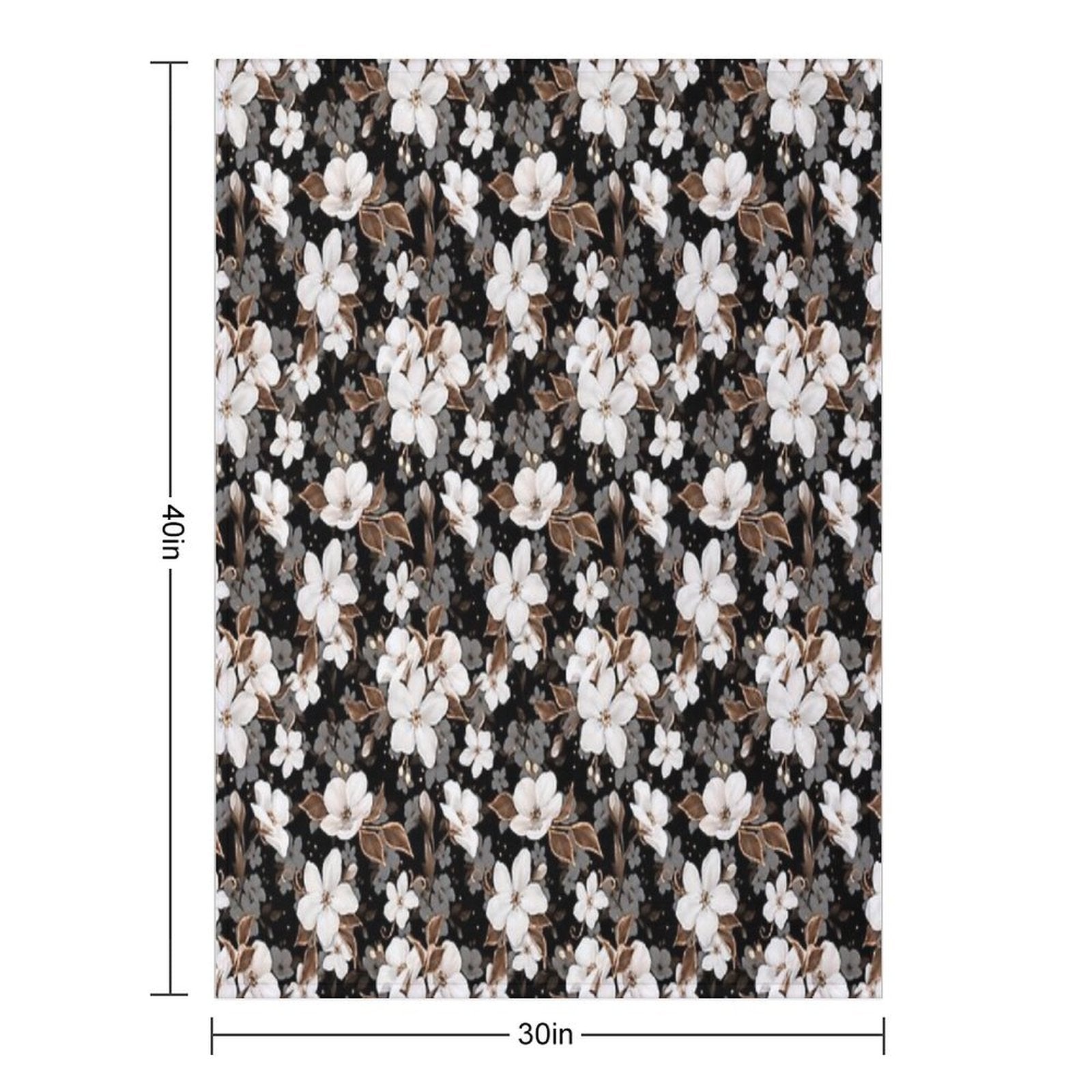 Apple Flowers. Decorative Floral Pattern Sustainable Throw Blanket