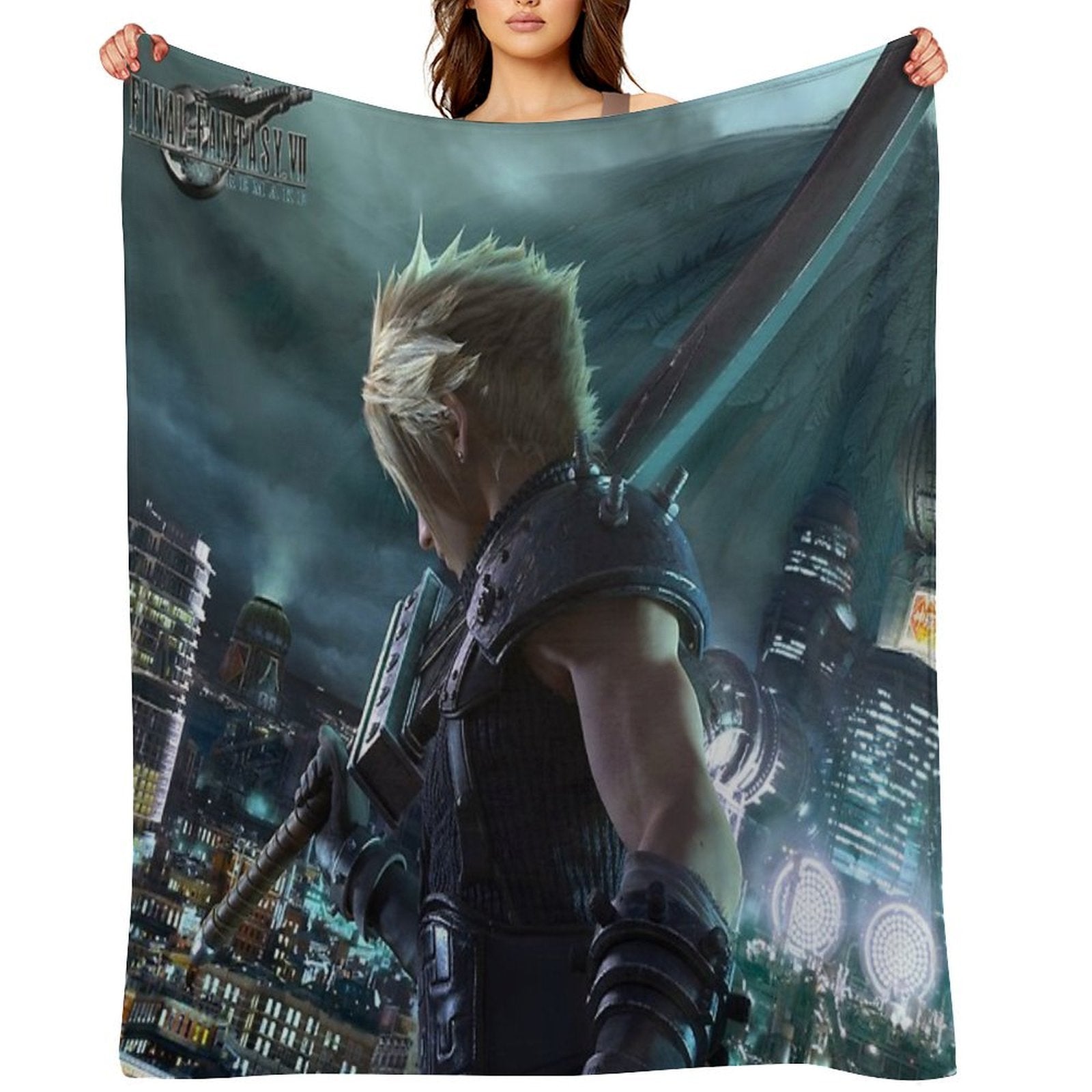 Cloud Final Fantasy VII Remake Compact Throw Blanket