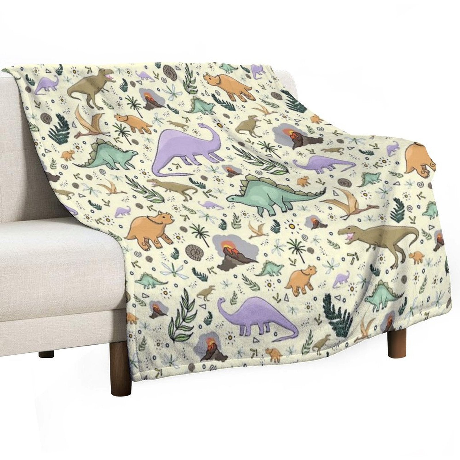 Dinosaurs! Eco-conscious Throw Blanket