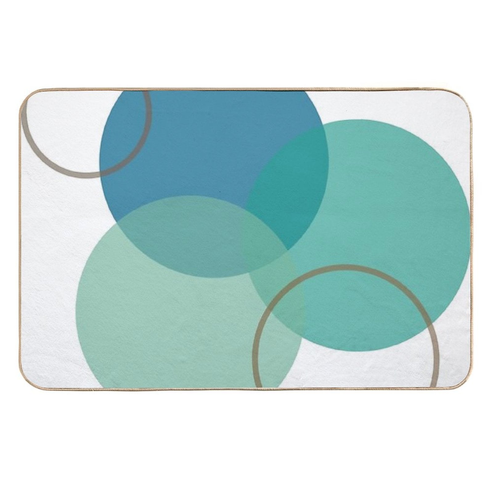 Teal Circles  Fade-Resistant Bath Mat