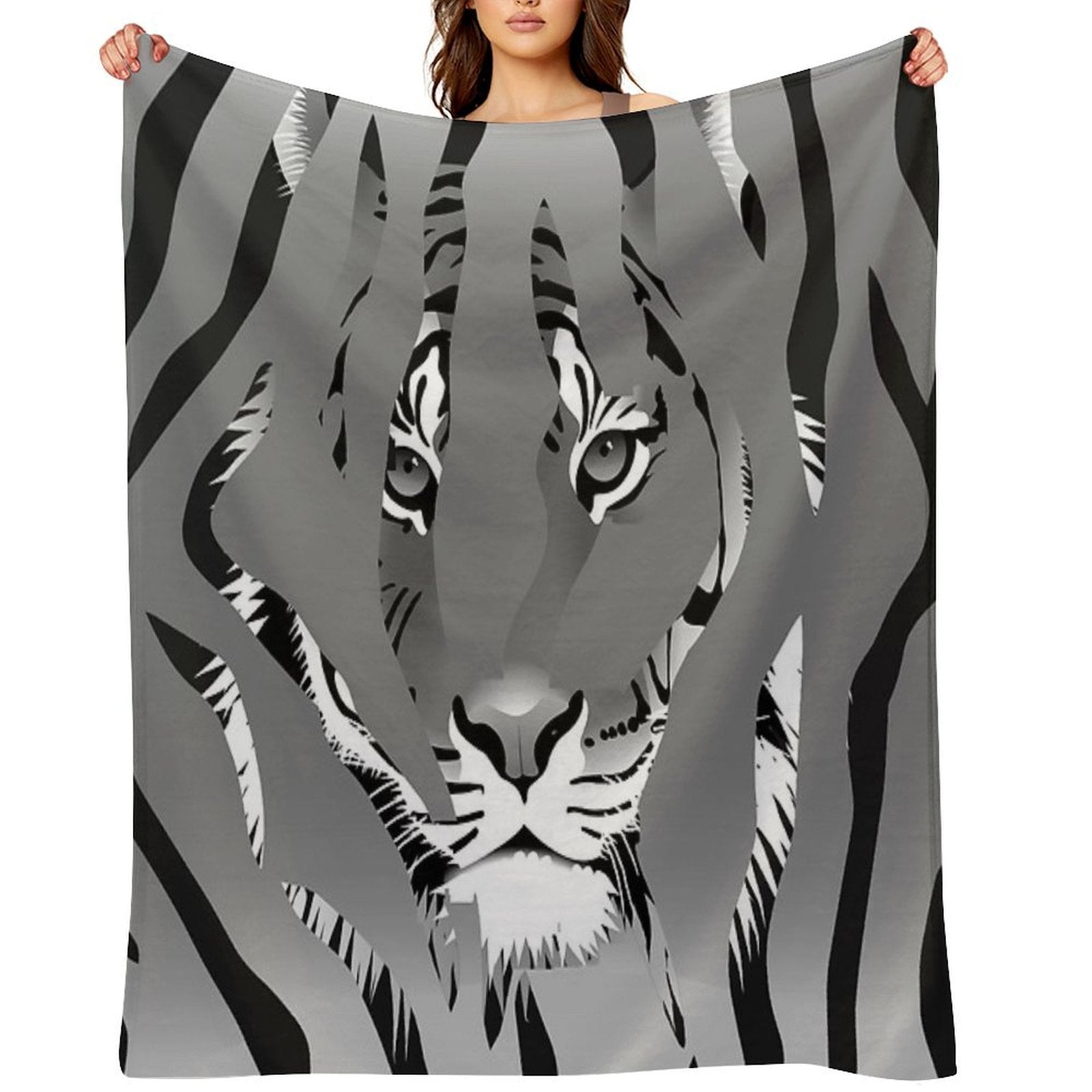 Hidden Tiger In The Dark Sustainable Throw Blanket