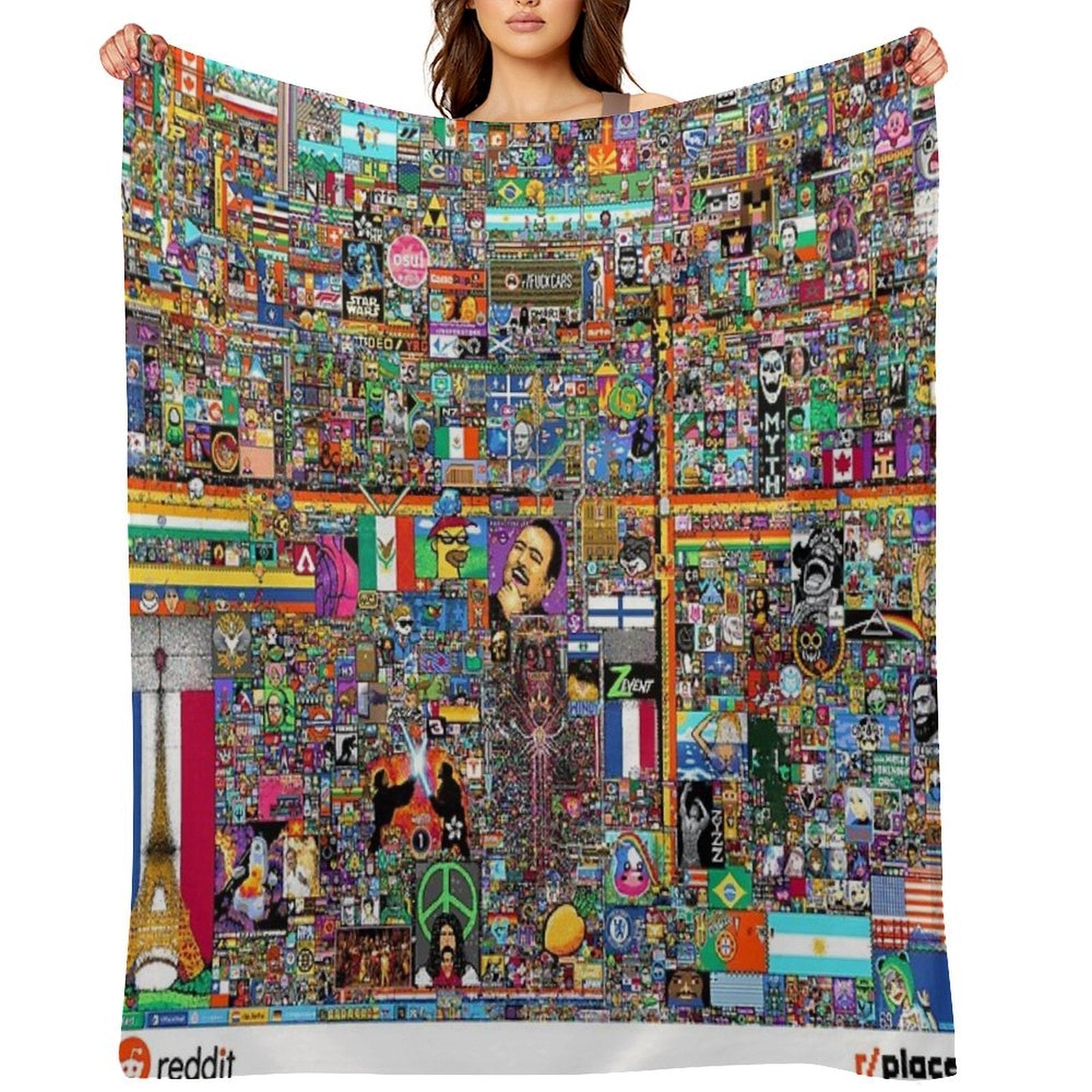 Rplace - Reddit Digital Art - 2022 Velvety-soft Throw Blanket