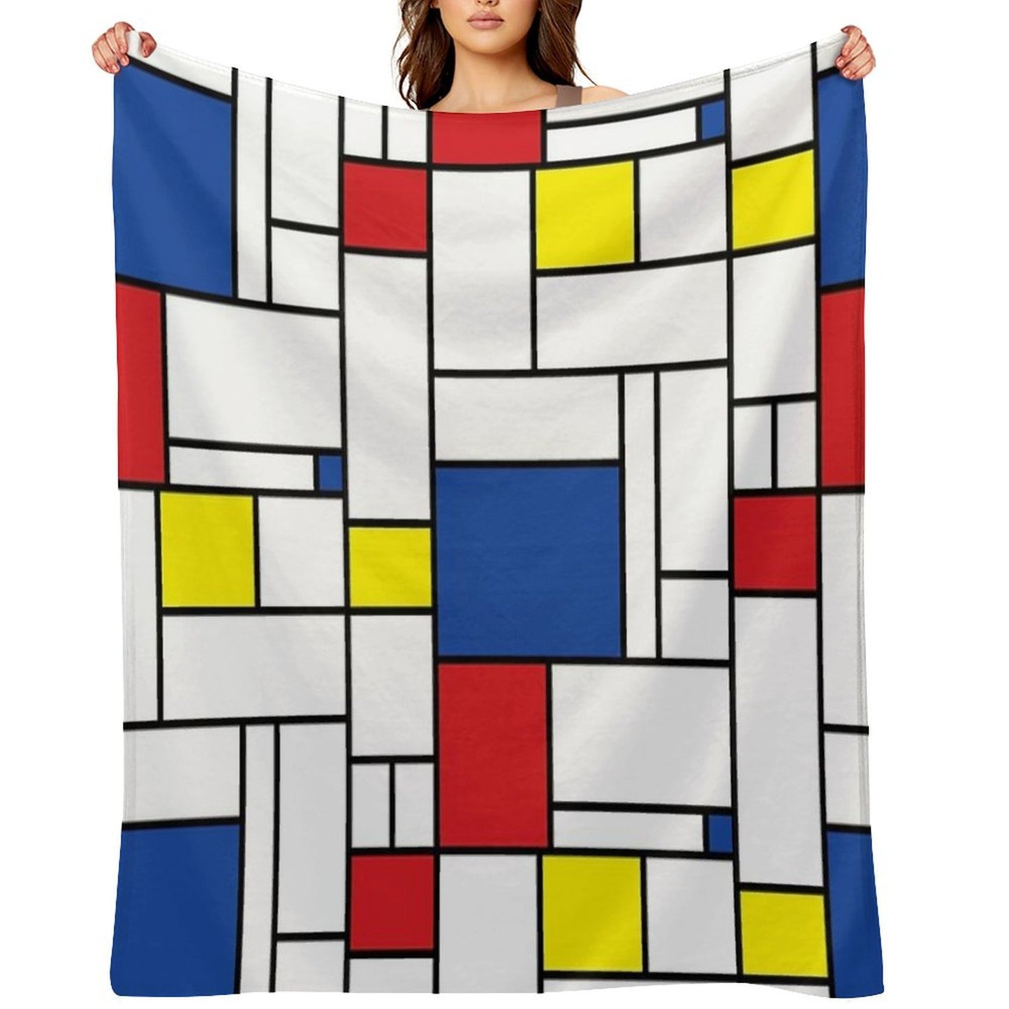 Mondrian Minimalist De Stijl Modern Art II © Fatfatin Anti-pilling Throw Blanket