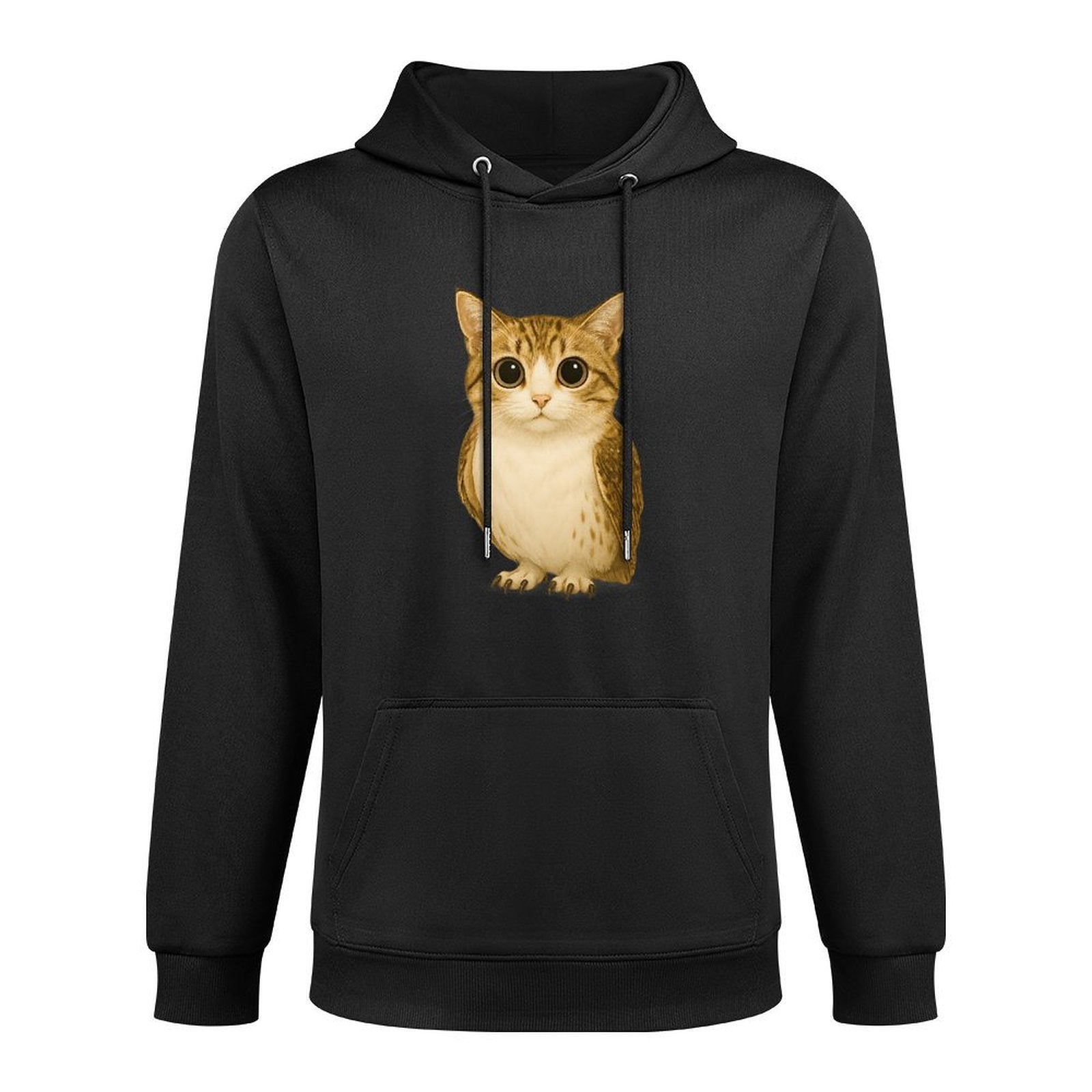 Funny Internet Trendy Meme Cursed Cat Owl Hybrid Premium Shape Retention Hoodie