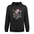 Santas Hot Mess Drinking Holiday Xmas Martini Margarita Shape Retention Hoodie