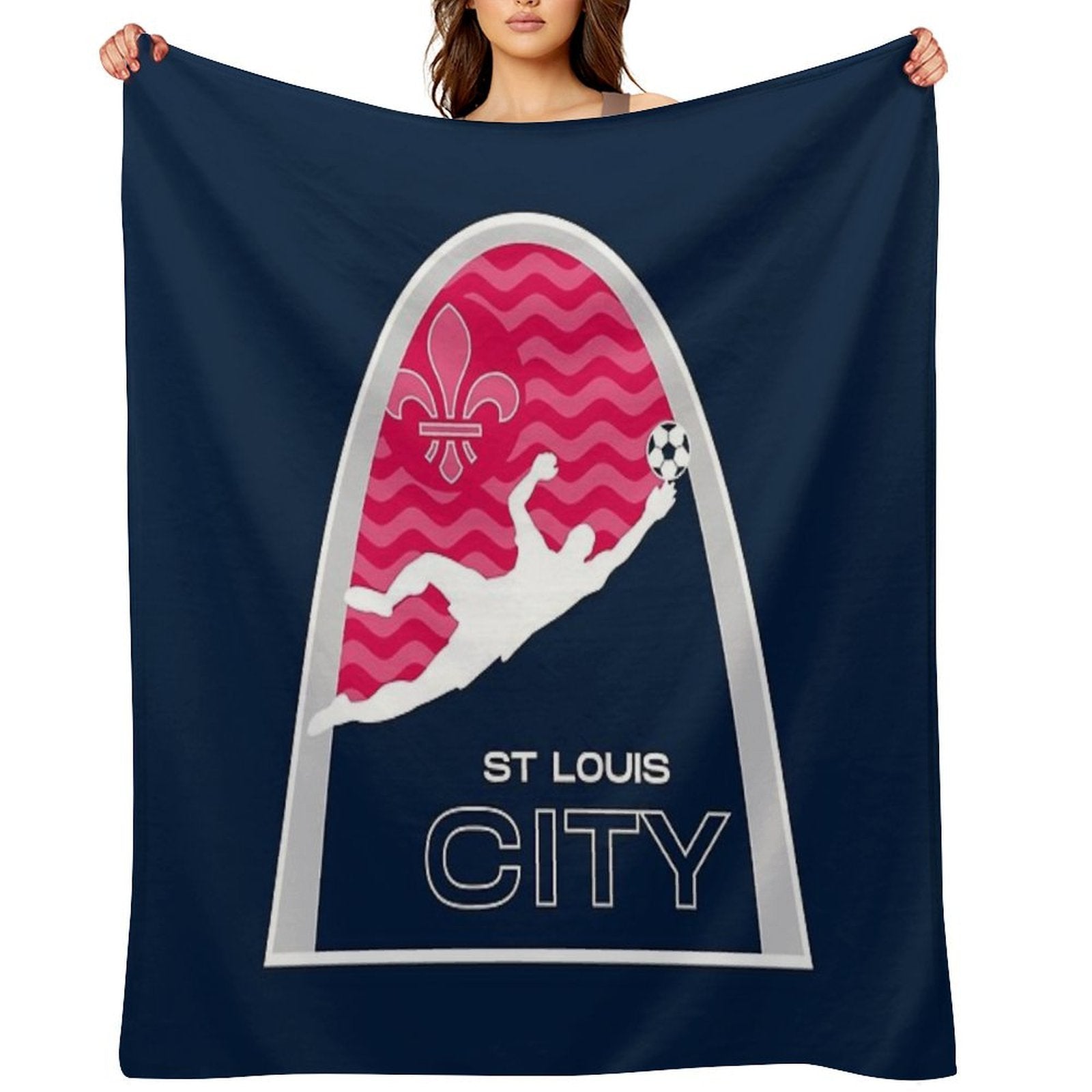 STL Soccer Dive Shrink-resistant Throw Blanket
