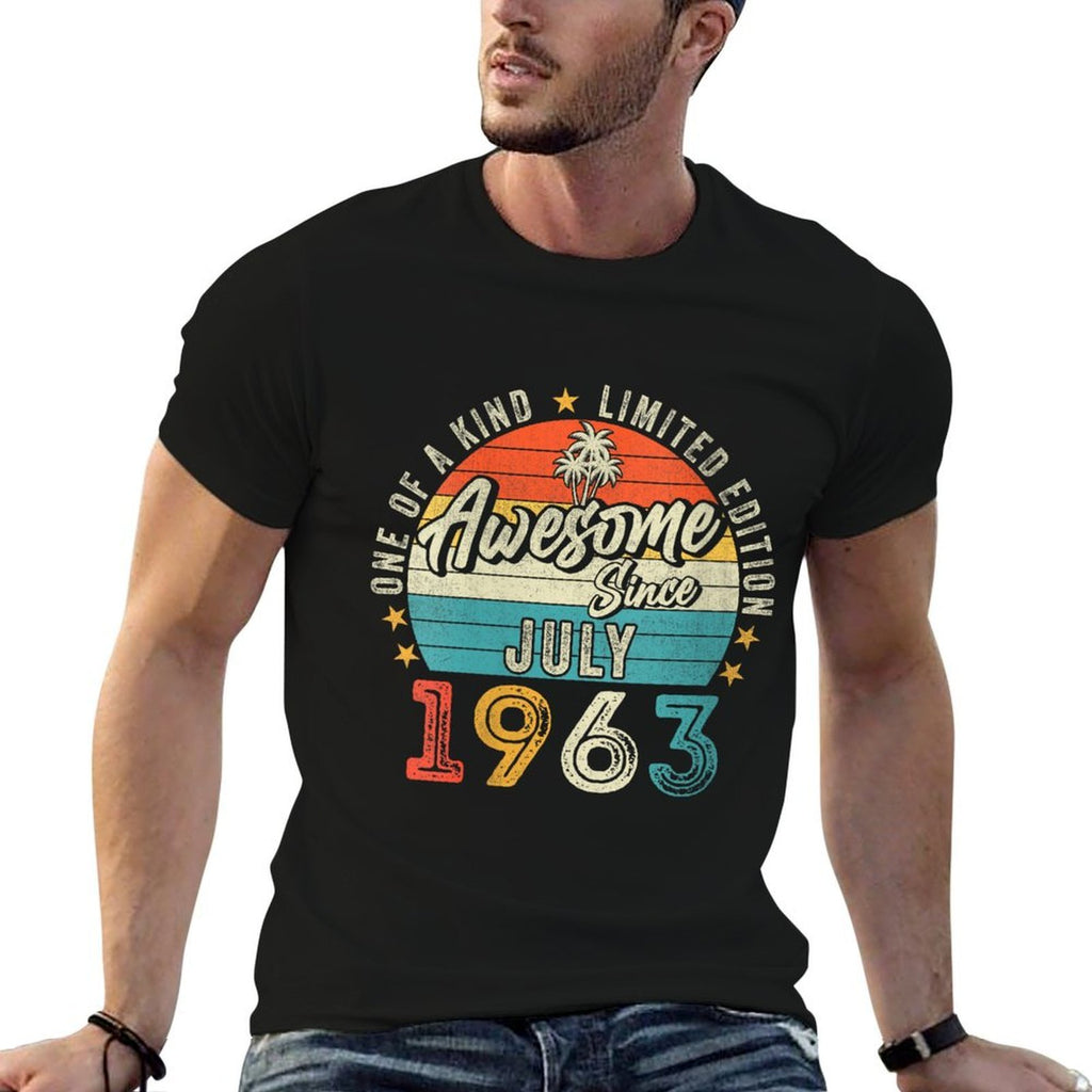 Womens 60 Year Old Vintage July 1963 Limited Edition 60th Birthday  Wrinkle-resistant T-Shirt