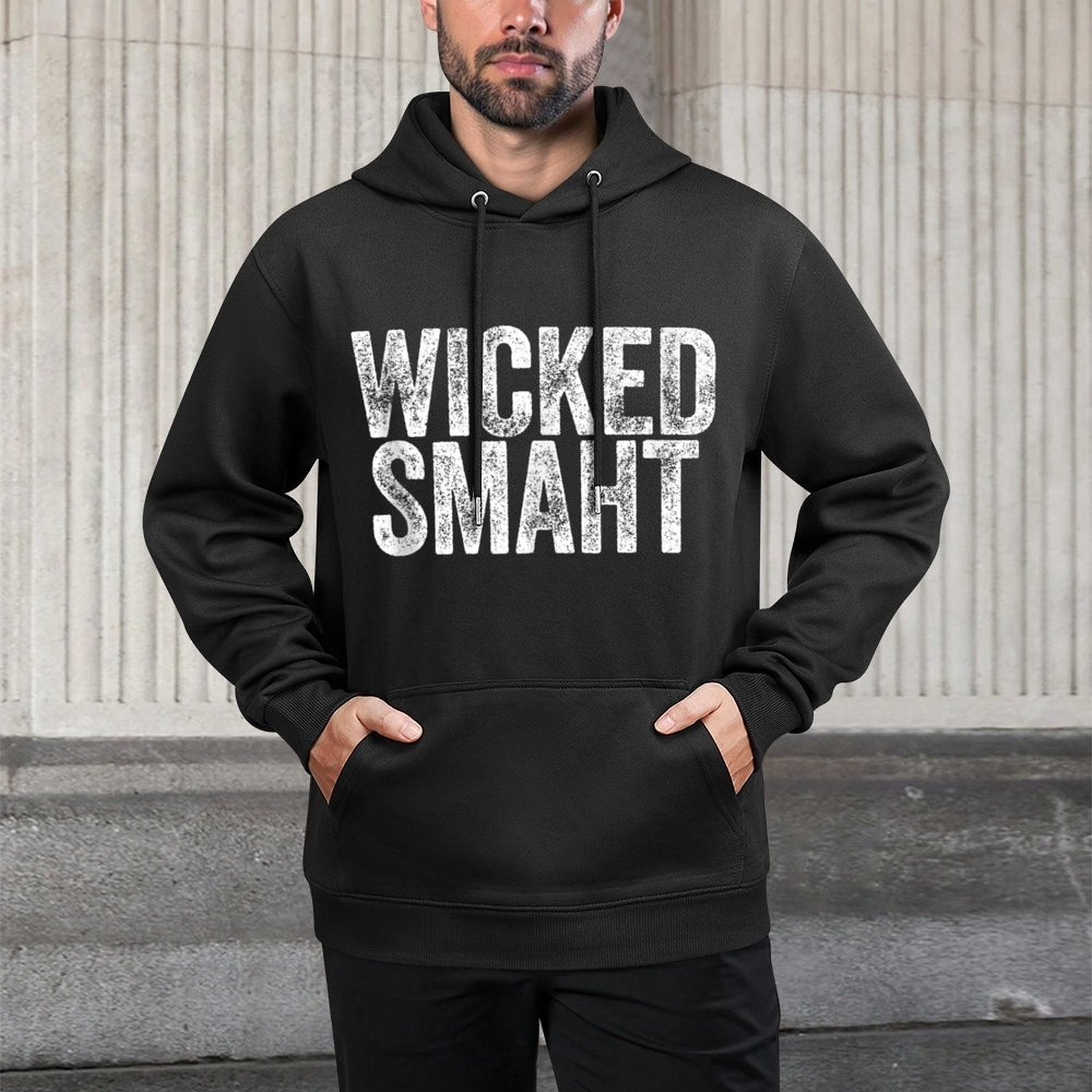 Wicked Smaht Boston Massachusetts Shirt Adjustable Hood Hoodie