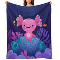 Coral Axolotl Quick-dry Throw Blanket