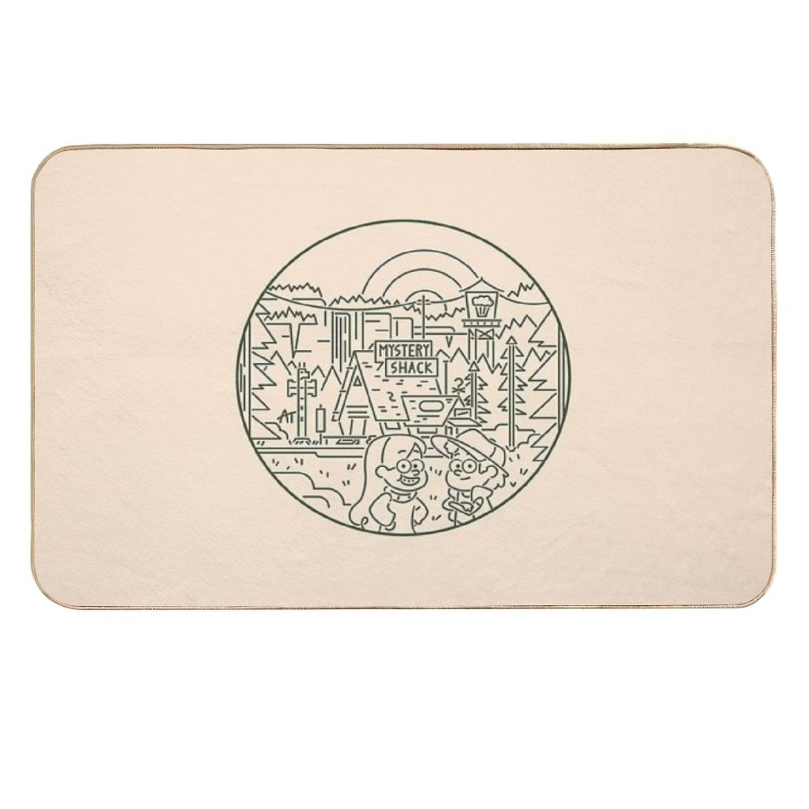 Gravity Falls Line Art  Odorless Bath Mat