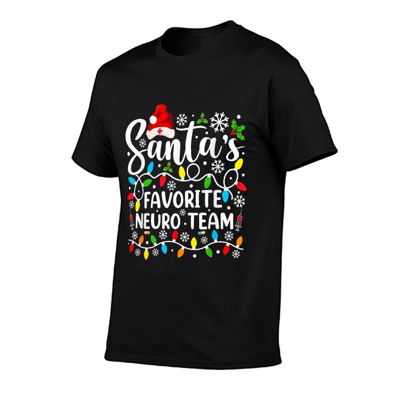 Santas Favorite Neuro Team Christmas Neurology Nurse Crew  Wrinkle-resistant T-Shirt