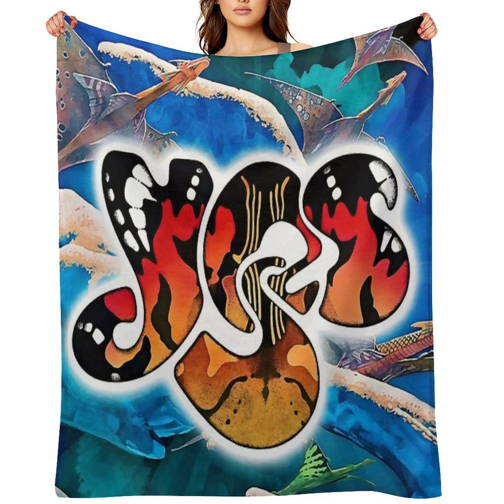 Yessongs, Progressive Rock, Fantasy Print, Surreal Art, Fantasy Landscape, Music Lover Gift Shrink-resistant Throw Blanket