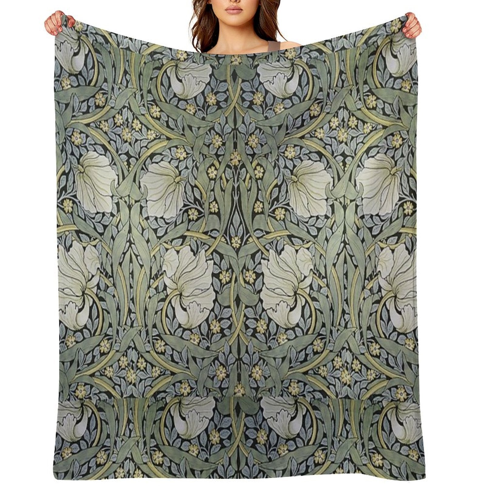 William Morris – Pimpernel Pattern Vintage Floral Arts And Crafts Design Eco-conscious Throw Blanket