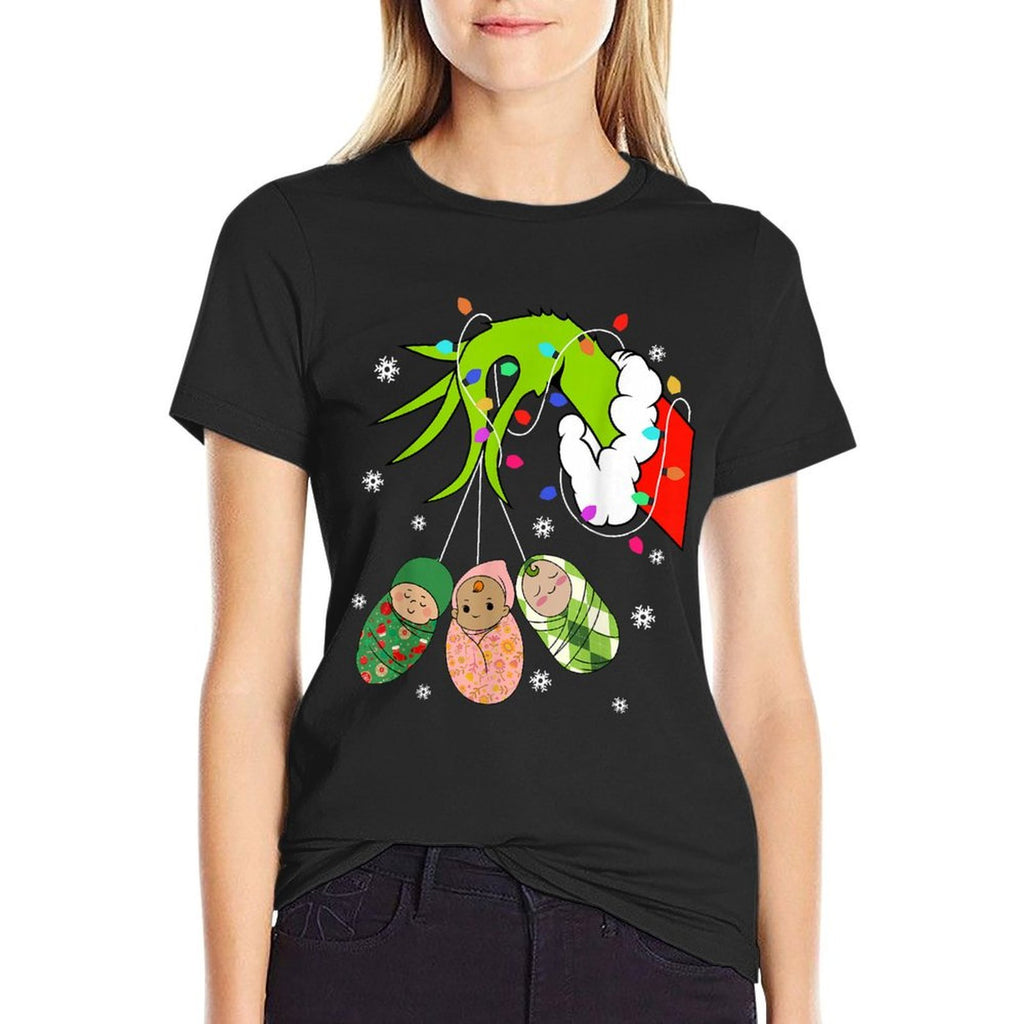 Labor And Delivery Nurse Merry Christmas Xmas Lights Holiday  Graphic-printed T-Shirt