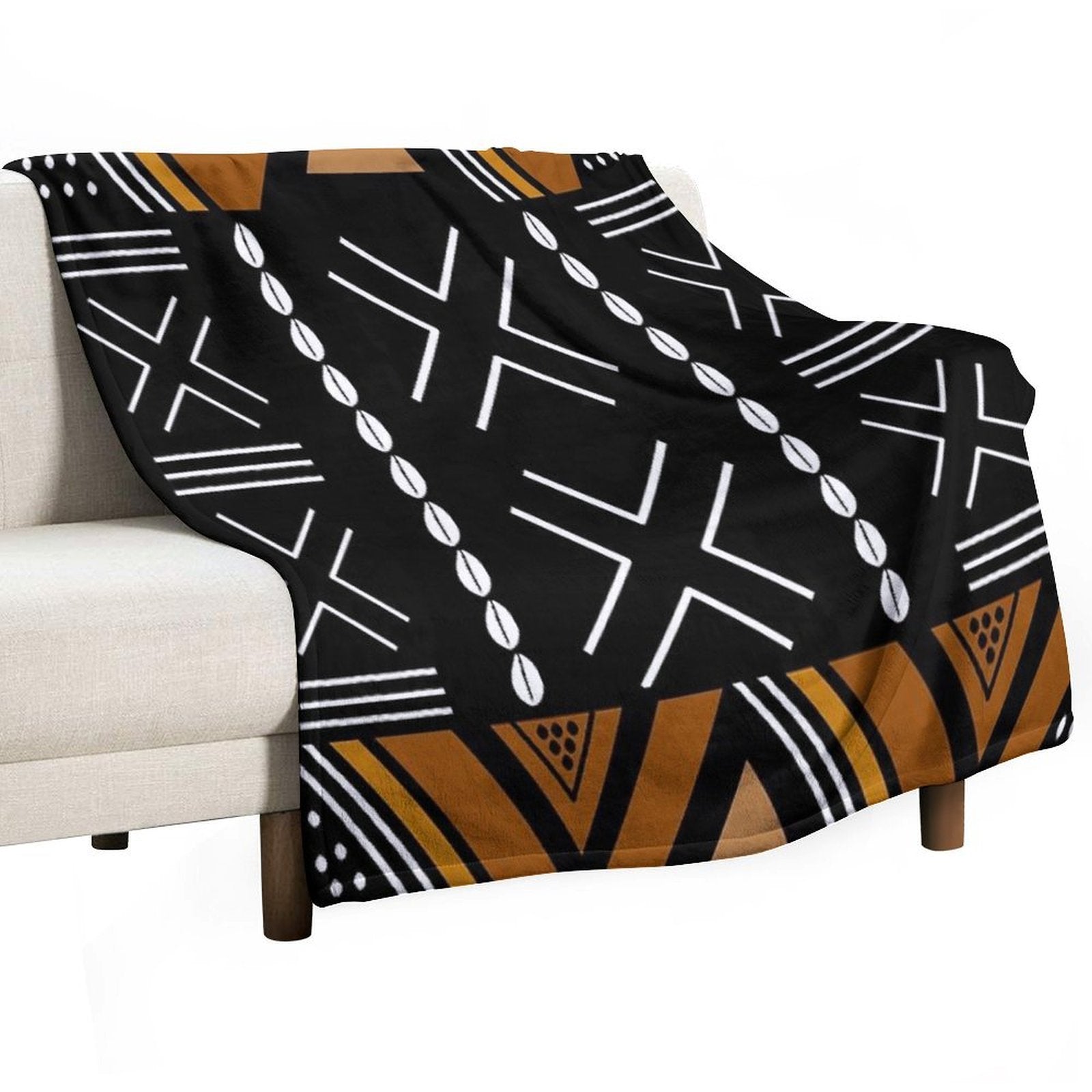 African Mud Cloth Bogolan Design Comfort Throw Blanket