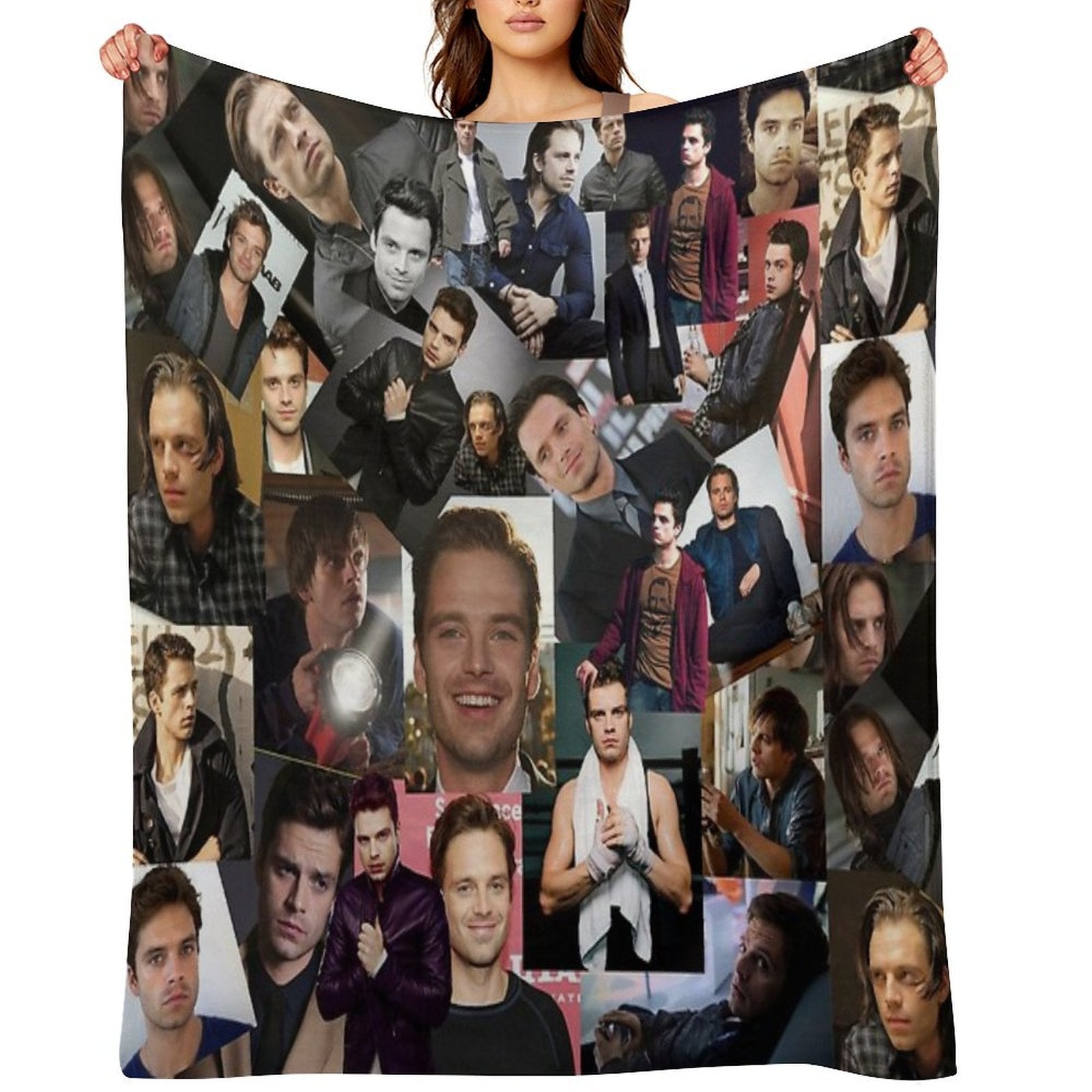 Sebastian Stan Assorted Collage Durable Throw Blanket