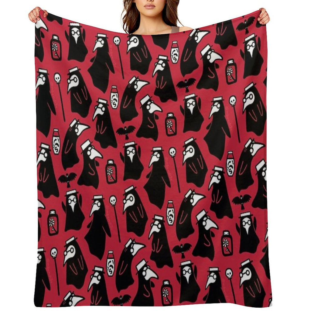 Plague Doctors Plush Throw Blanket