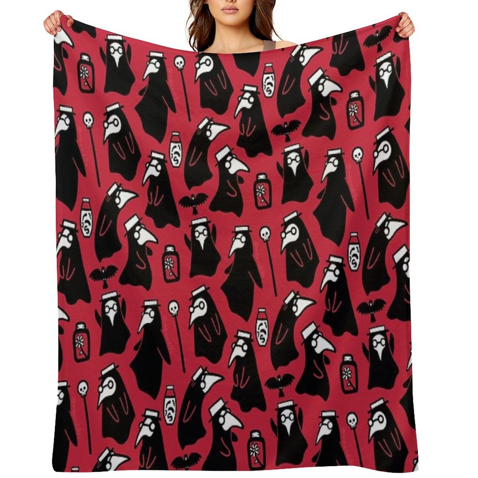 Plague Doctors Plush Throw Blanket