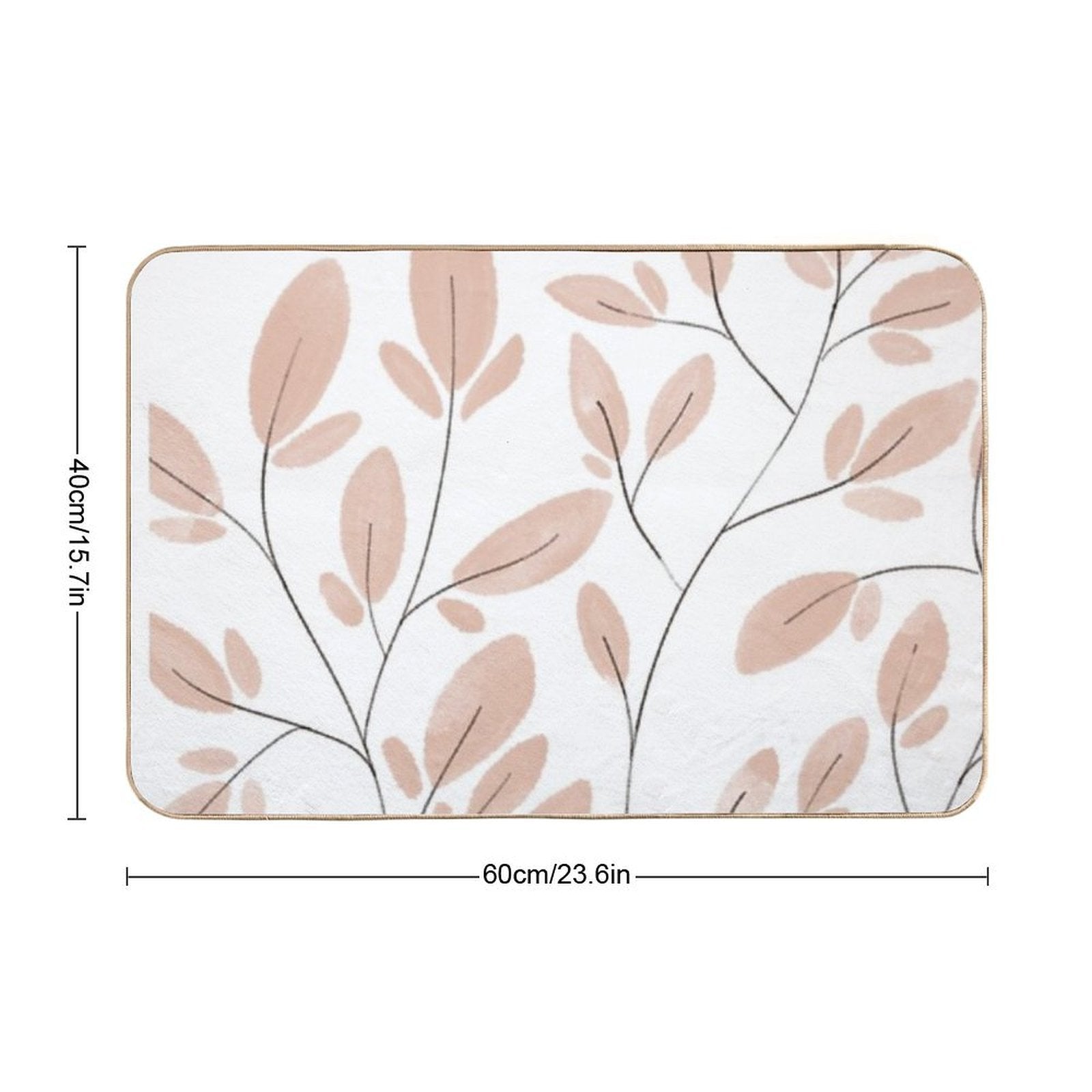 Peach Leaves  Eco-Friendly Bath Mat
