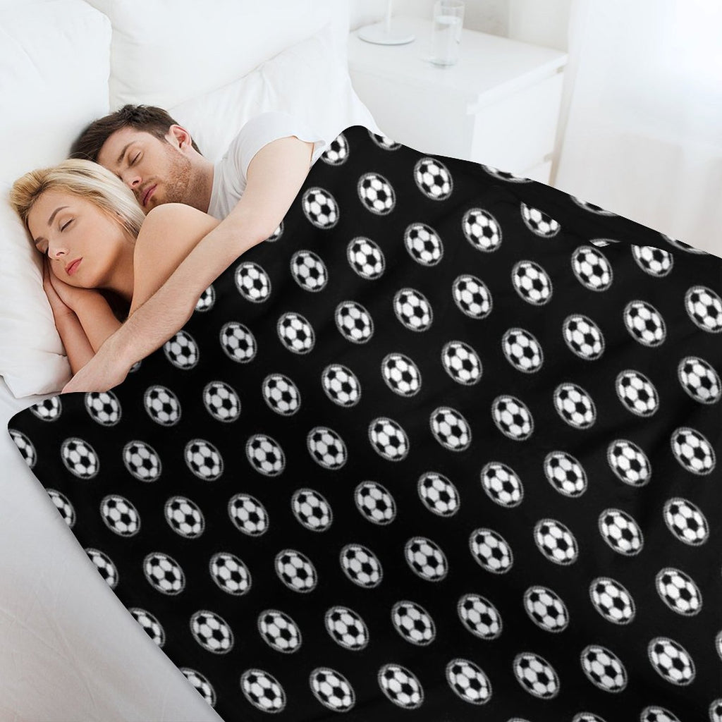 Soccer Ball  Football Icon Plush Throw Blanket