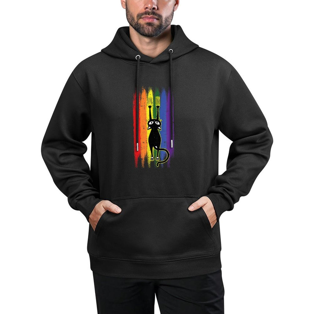 Cat Scratching Gay Pride Funny Kitten Paw Proud LGBT-Q Ally Versatile Streetwear Hoodie