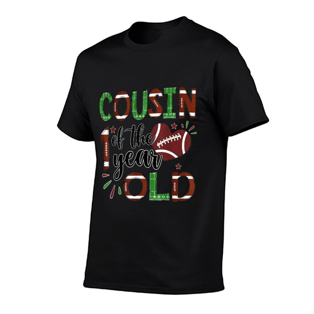 Cousin Of The 1 Year Old Football 1St Year Down Birthday  Soft T-Shirt