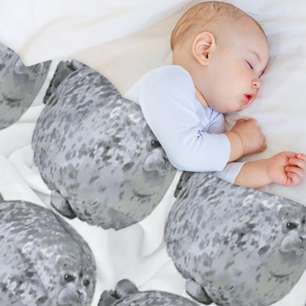 Cute Little Chonky Seal Multi-functional Throw Blanket