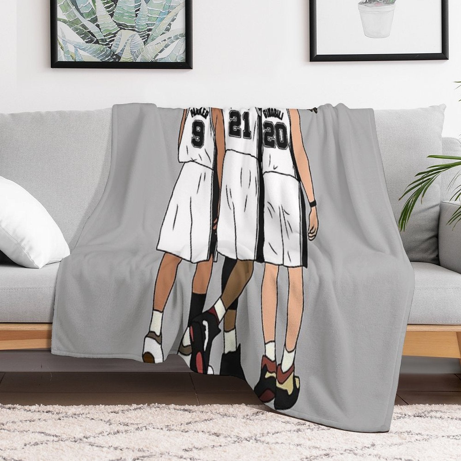 Tony, Tim & Manu Quick-dry Throw Blanket