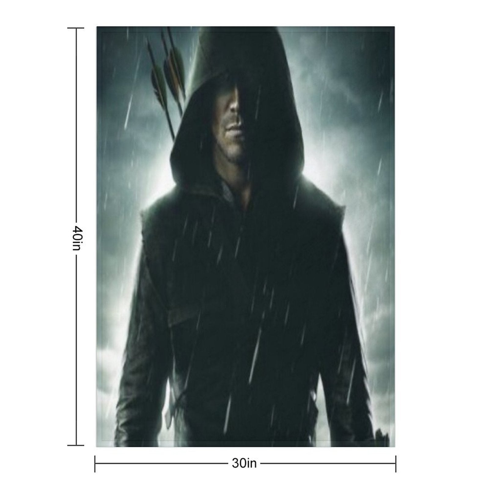 Oliver Queen The Green Arrow Poster Sustainable Throw Blanket
