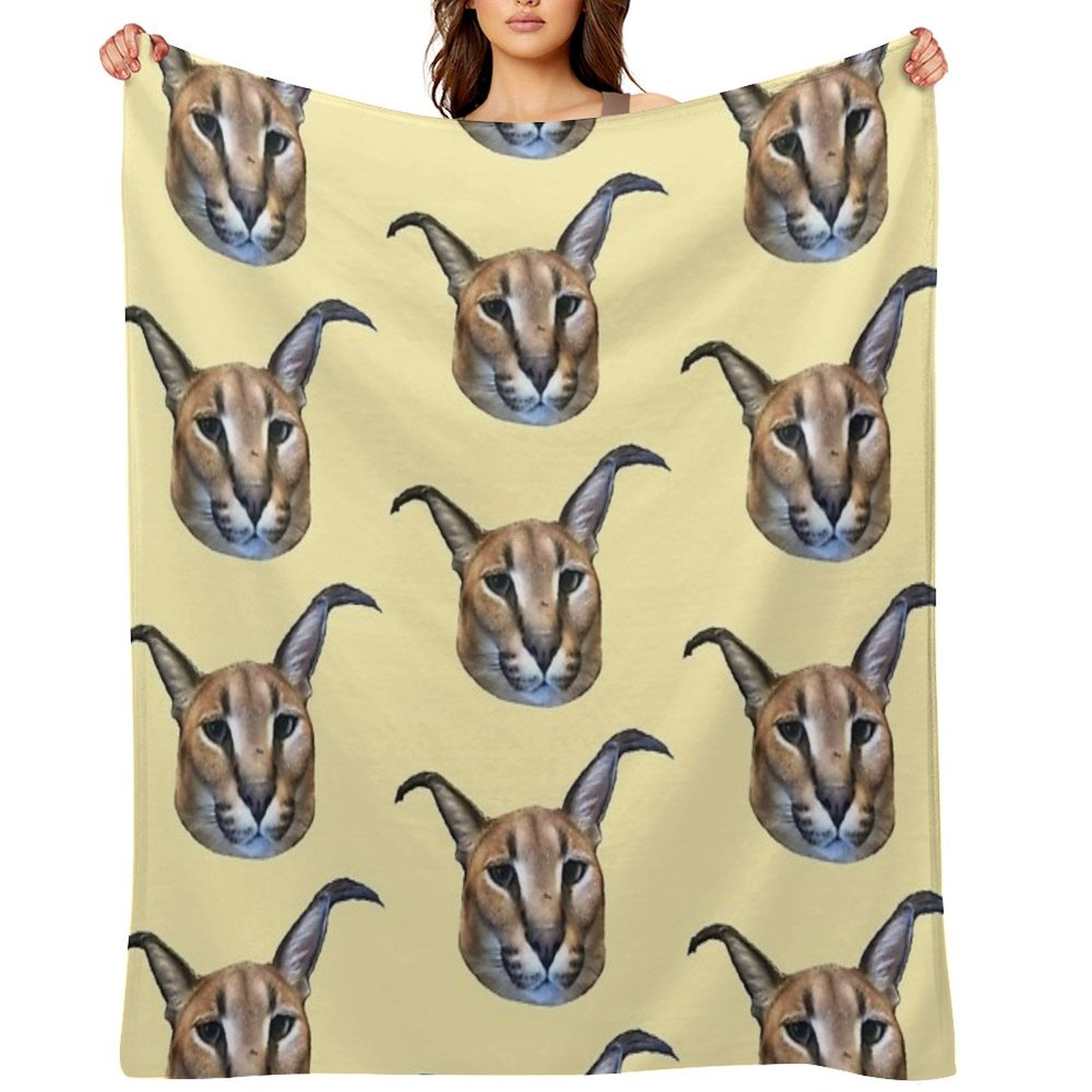 Big Floppa Easy Care Throw Blanket