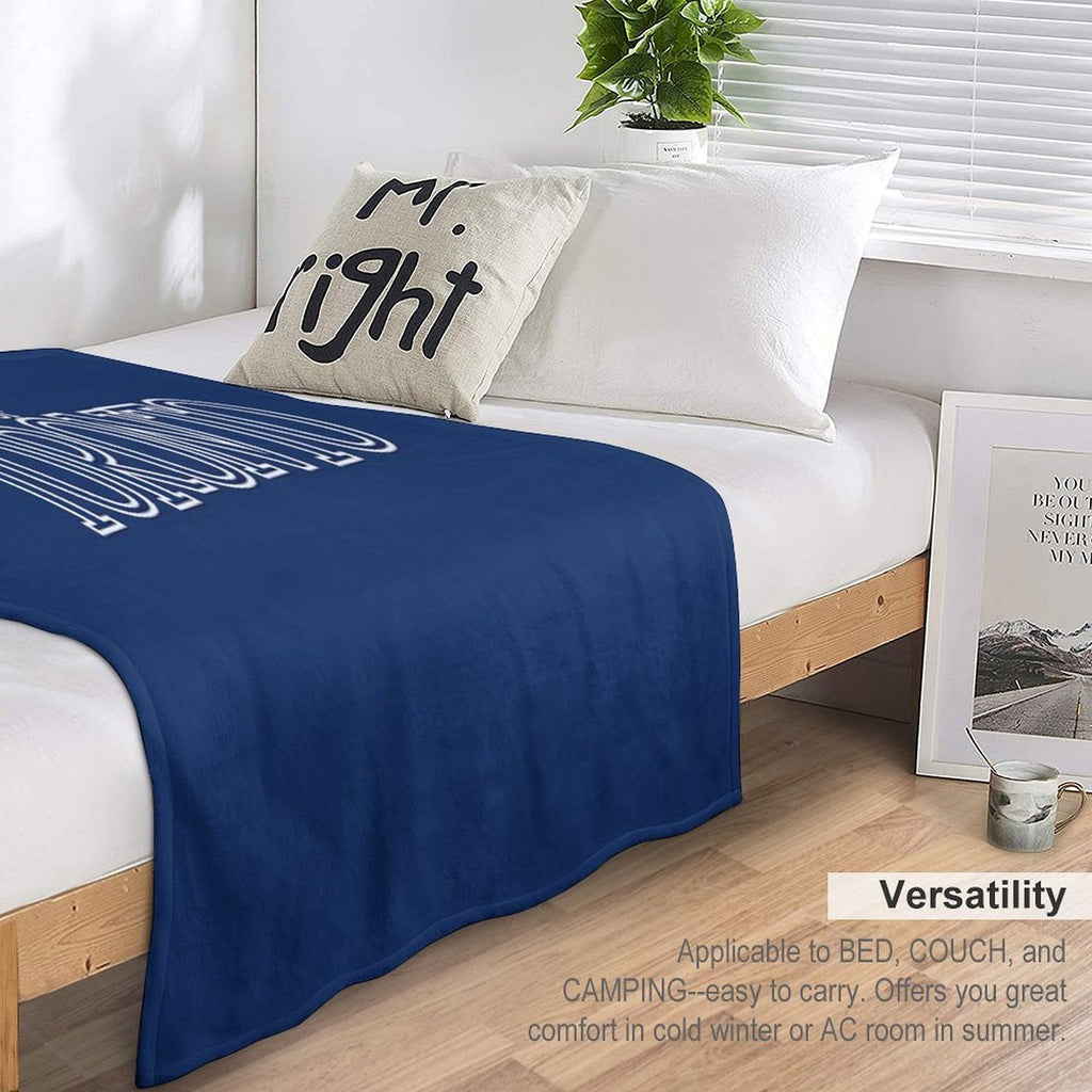 White Retro U of T Outline Eco-conscious Throw Blanket