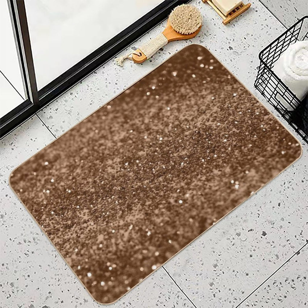 Gold Brown Glam #2 (Photo of Glitter Only - Not Reflective)  Repositionable Bath Mat