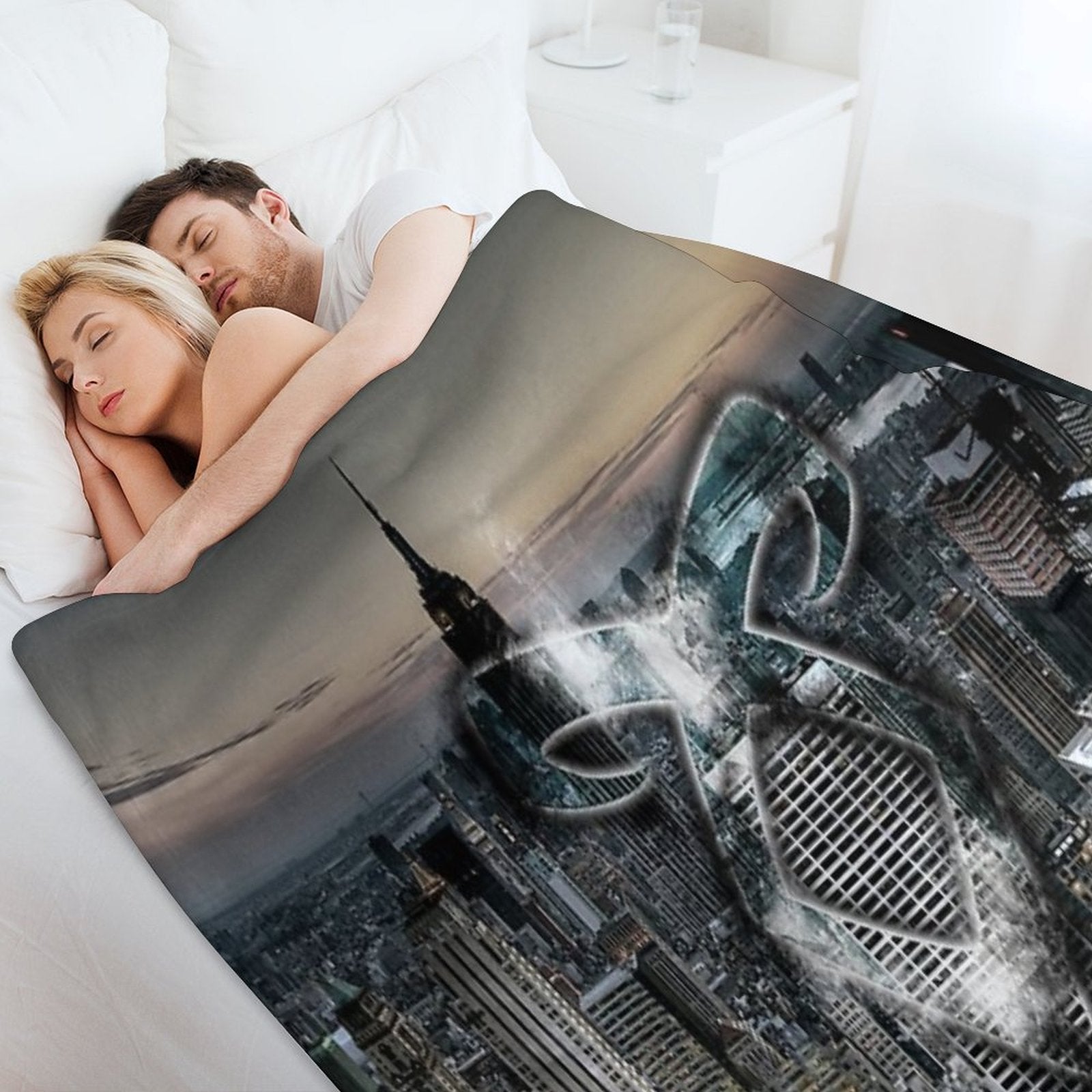 Angelic Rune NYC City-Scape Durable Throw Blanket