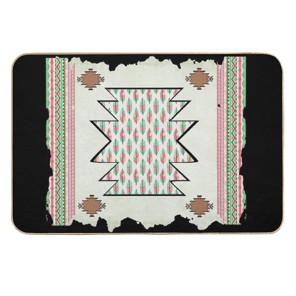 Native American Symbol - Aztec Boho Chic  Pet-Safe Bath Mat