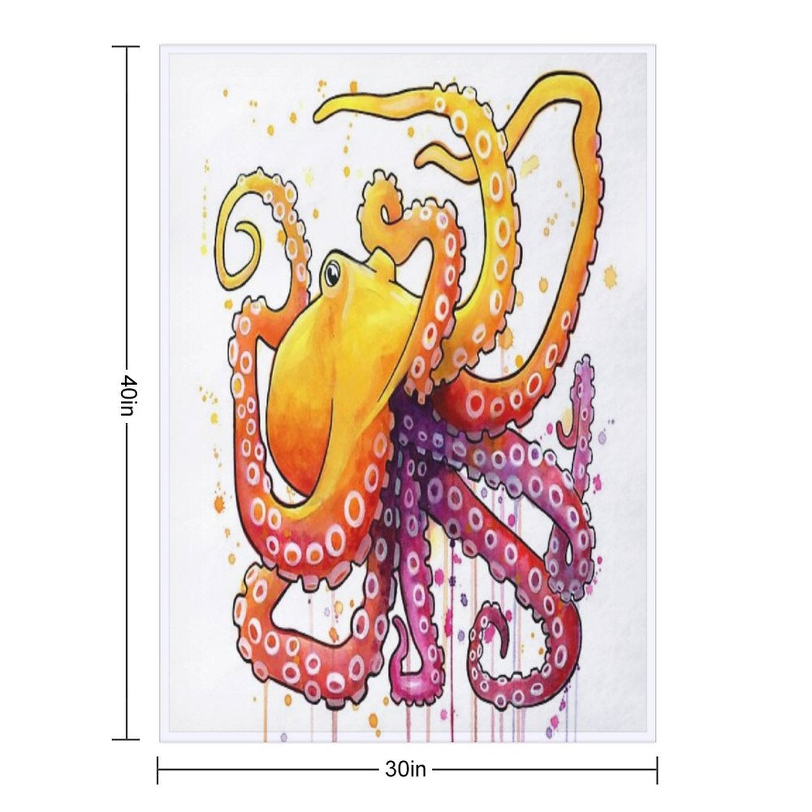 Octopus Sunrise Multi-functional Throw Blanket