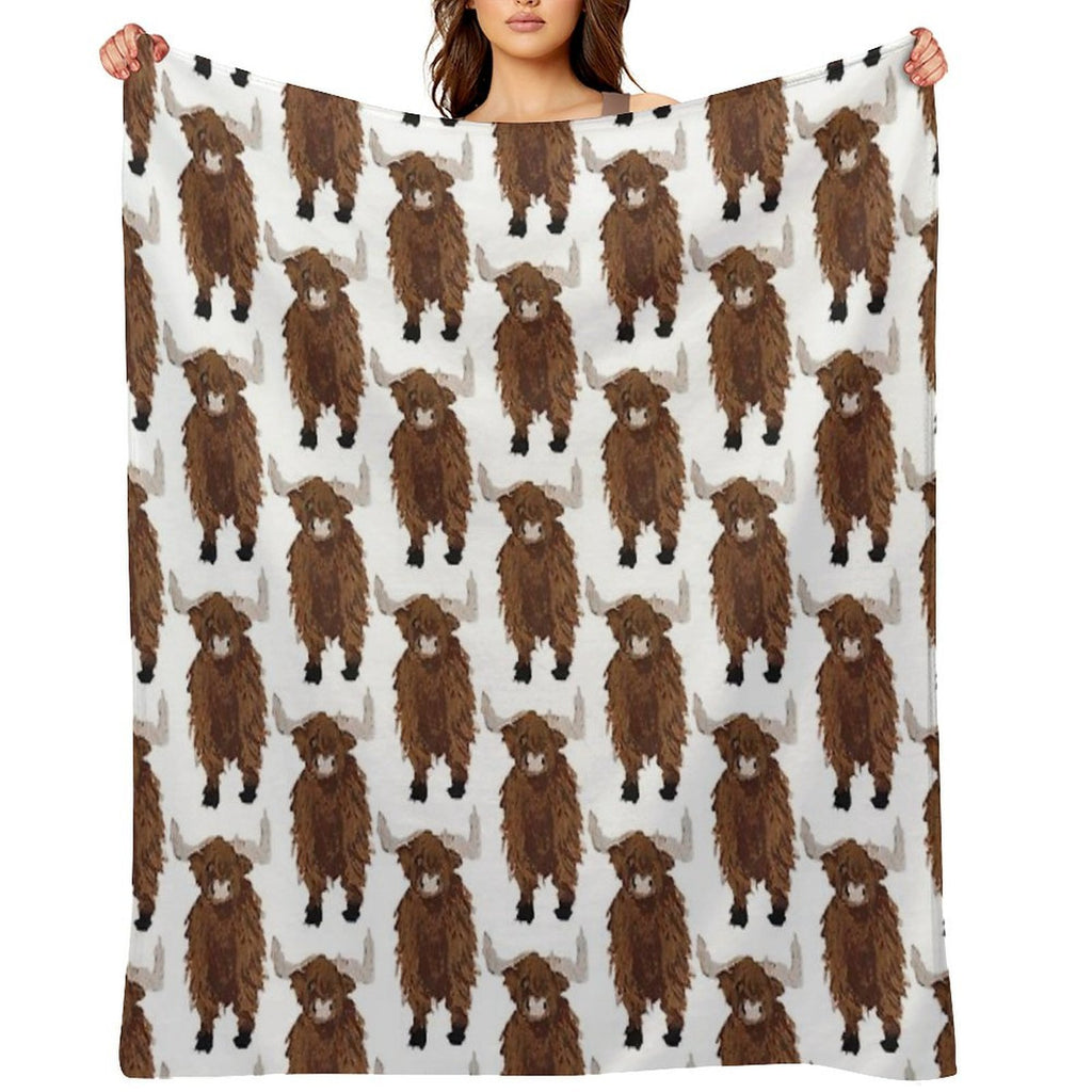 Highland Cow Compact Throw Blanket
