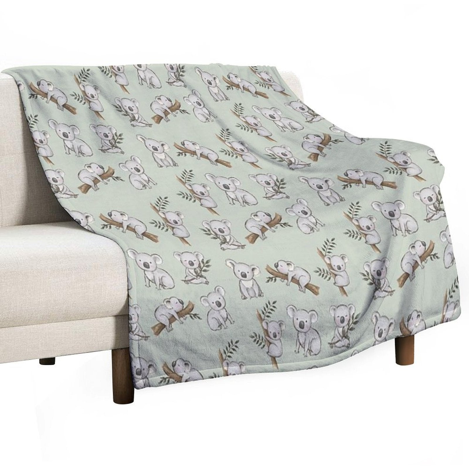Aussie Animals Cute Koalas Set Shrink-resistant Throw Blanket