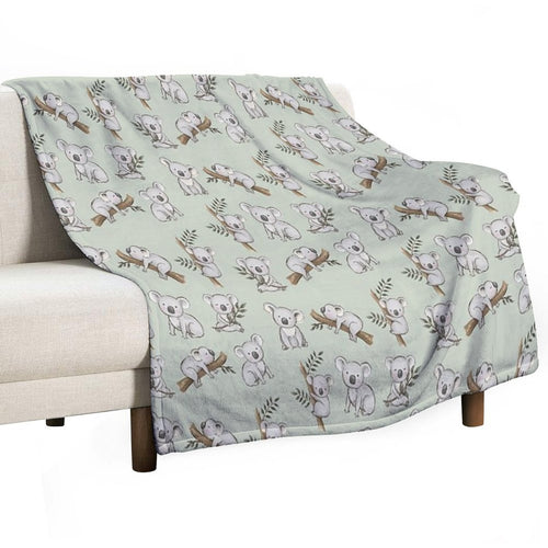 Aussie Animals Cute Koalas Set Shrink-resistant Throw Blanket