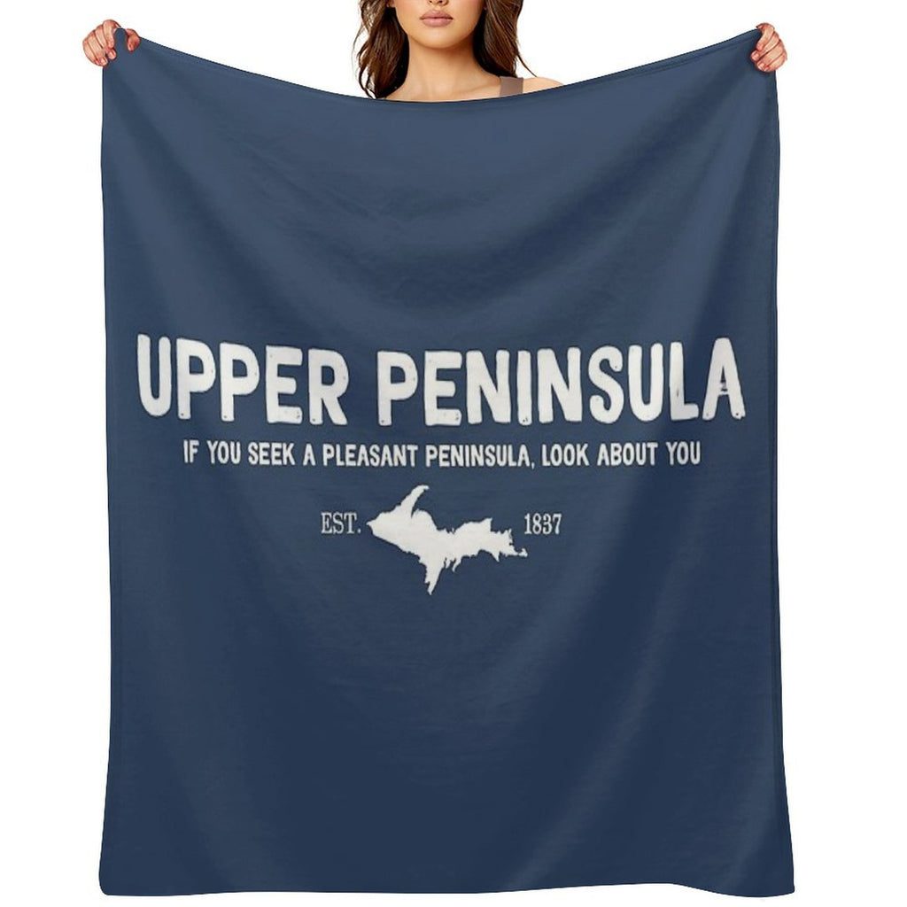 Upper Peninsula, Northern Michigan's Pleasant Peninsula U.P. All-season Throw Blanket