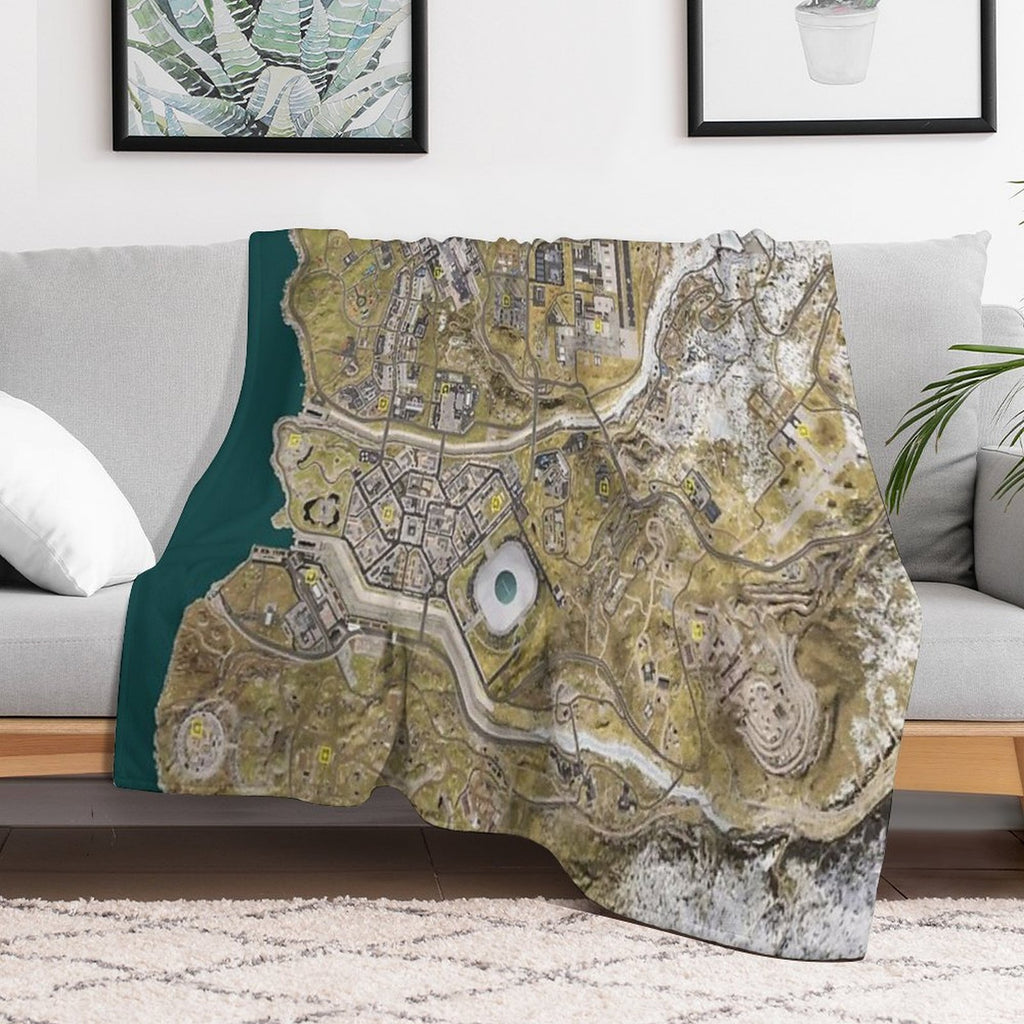 COD WARZONE MAP Plush Throw Blanket