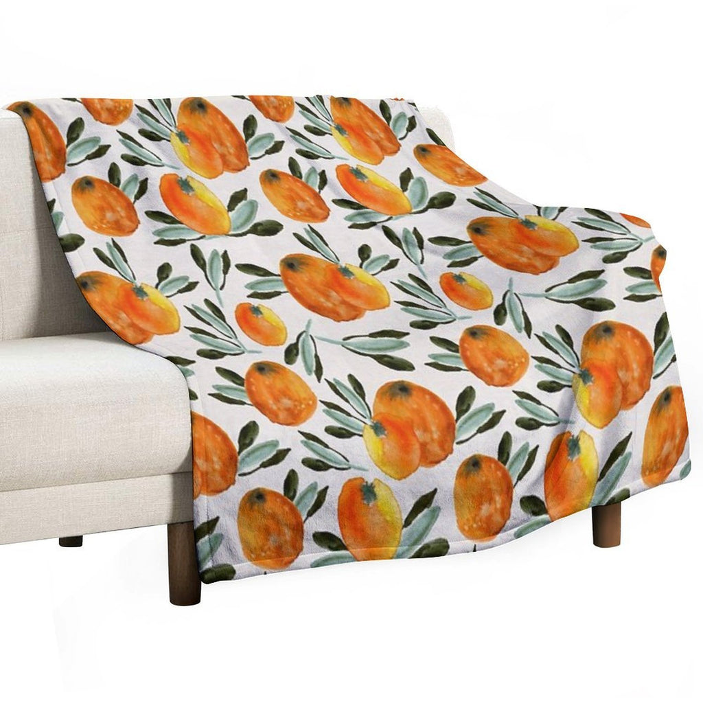 Sunny Orange Sustainable Throw Blanket