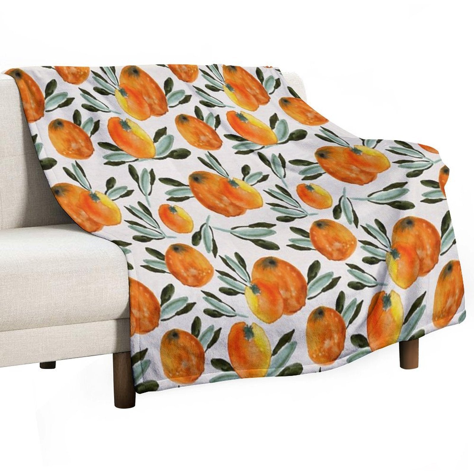 Sunny Orange Sustainable Throw Blanket