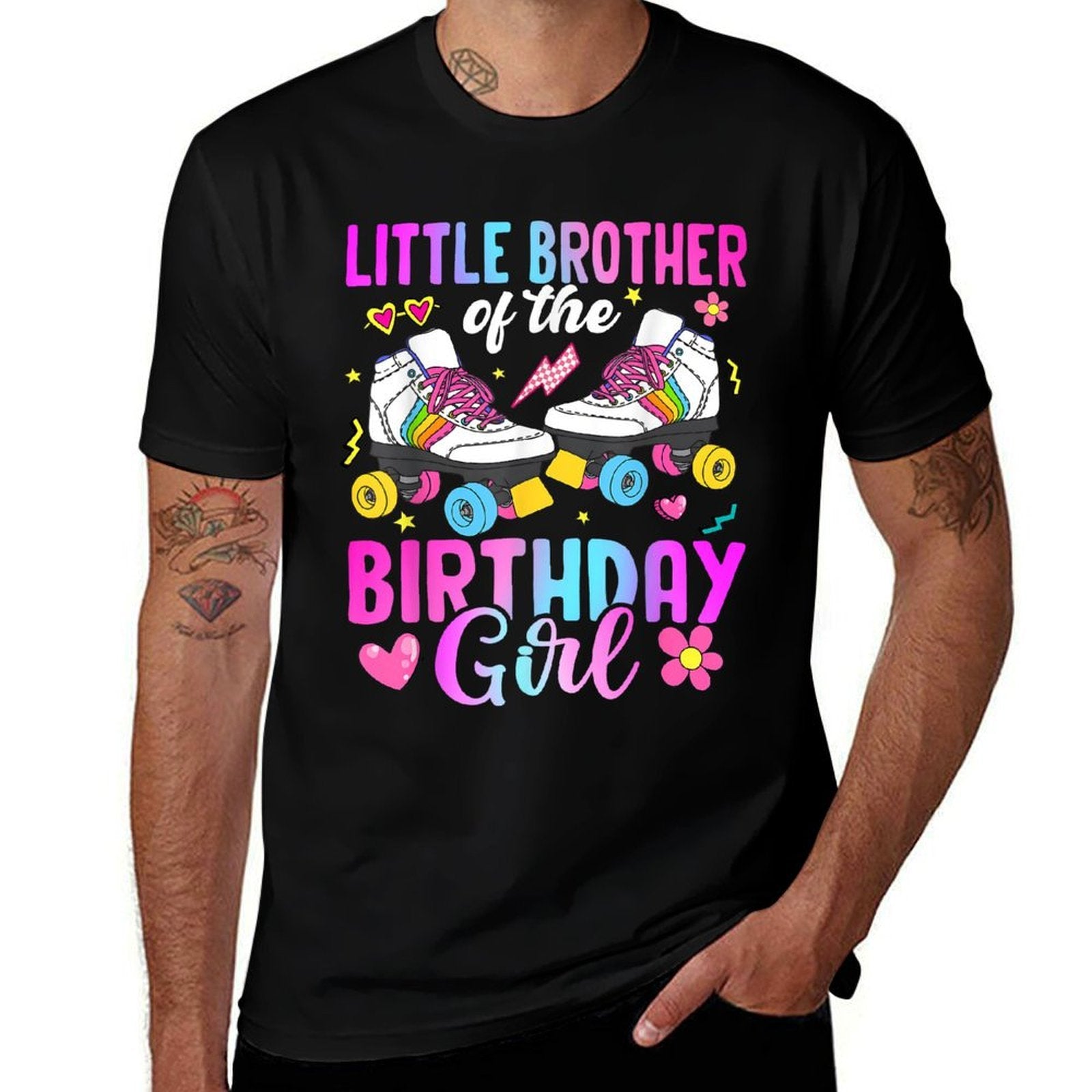 Little Brother Of The Birthday Girl Rolling Skate Bday Comfortable T-Shirt
